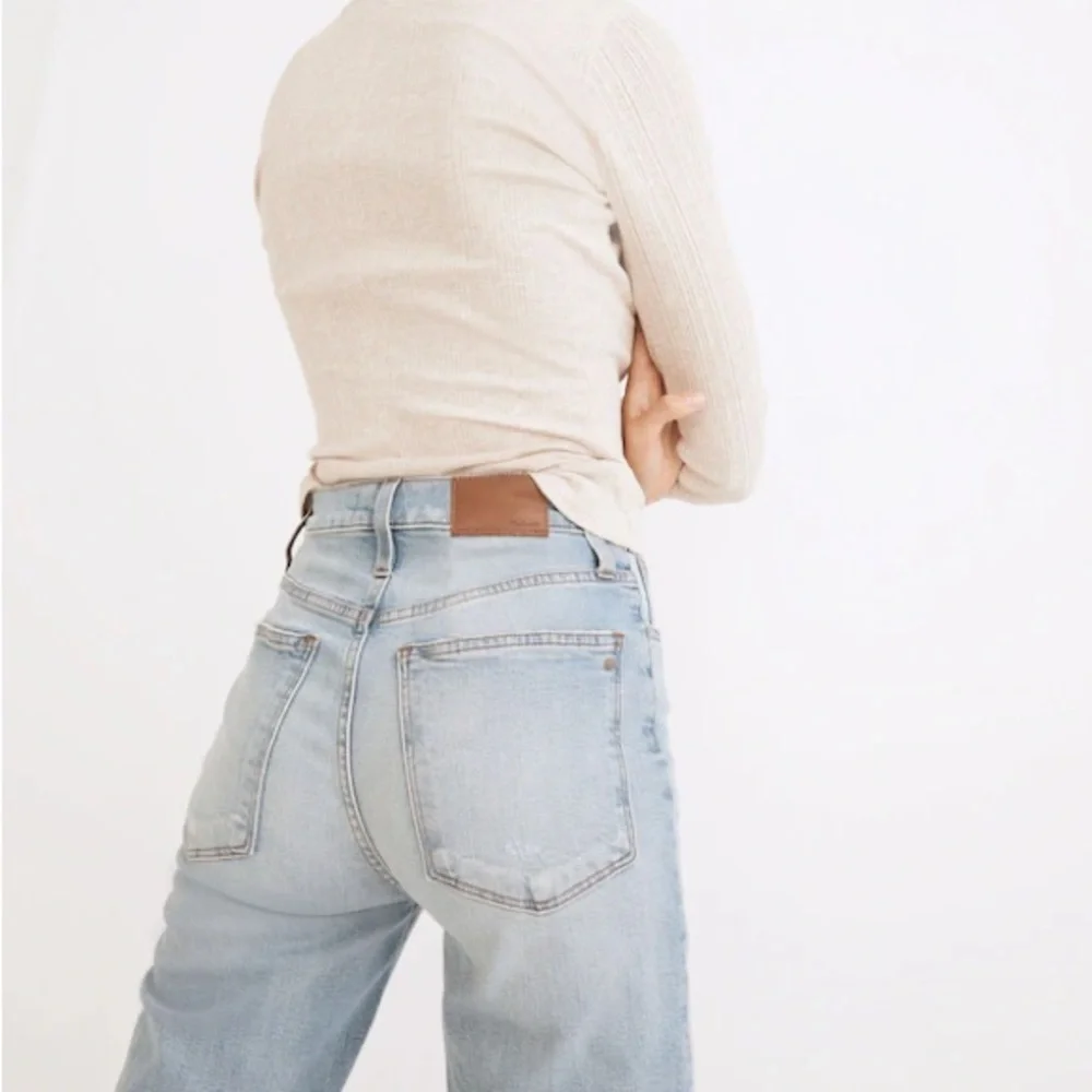 Madewell The Perfect Vintage Straight Denim Jeans Women’s 25 Danny Wash Knee Rip - Picture 4 of 13